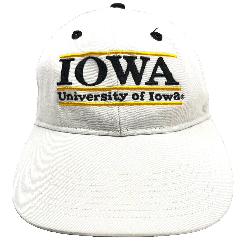 Iowa Hawkeyes Snapback Hat Cap White Adjustable Dad The Game 3 Bar Adult Twill‎